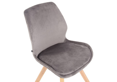 Ensemble de 4 chaises Luna en velours gris