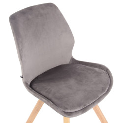Ensemble de 4 chaises Luna en velours gris