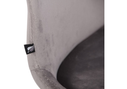 Ensemble de 4 chaises Luna en velours gris