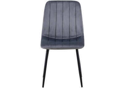 Fauteuil Dijon, velours gris foncé