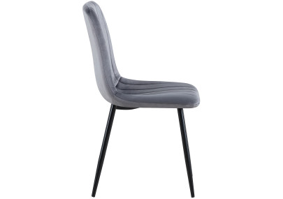 Fauteuil Dijon, velours gris foncé