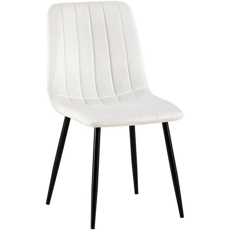 Fauteuil en velours Dijon, blanc crème
