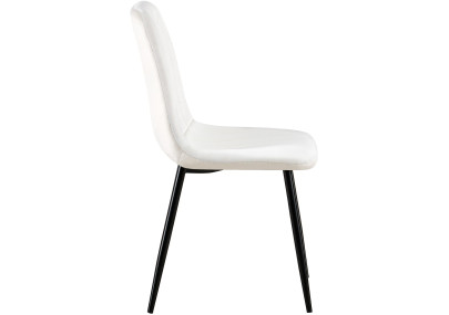 Fauteuil en velours Dijon, blanc crème