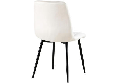 Fauteuil en velours Dijon, blanc crème
