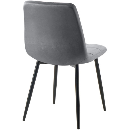 Chaise de salle à manger Tilde en velours gris foncé