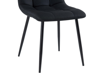 Chaise de salle à manger Antibes en tissu noir