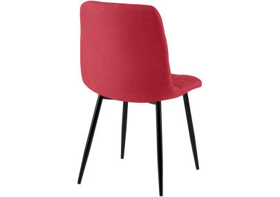 Chaise de salle à manger en tissu Antibes rouge