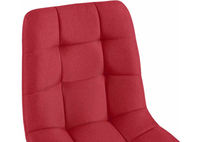 Chaise de salle à manger en tissu Antibes rouge