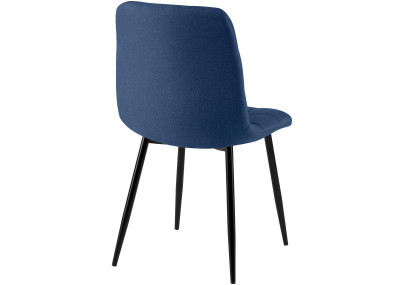 Chaise de salle à manger en tissu Antibes bleu
