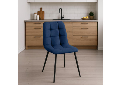 Chaise de salle à manger en tissu Antibes bleu