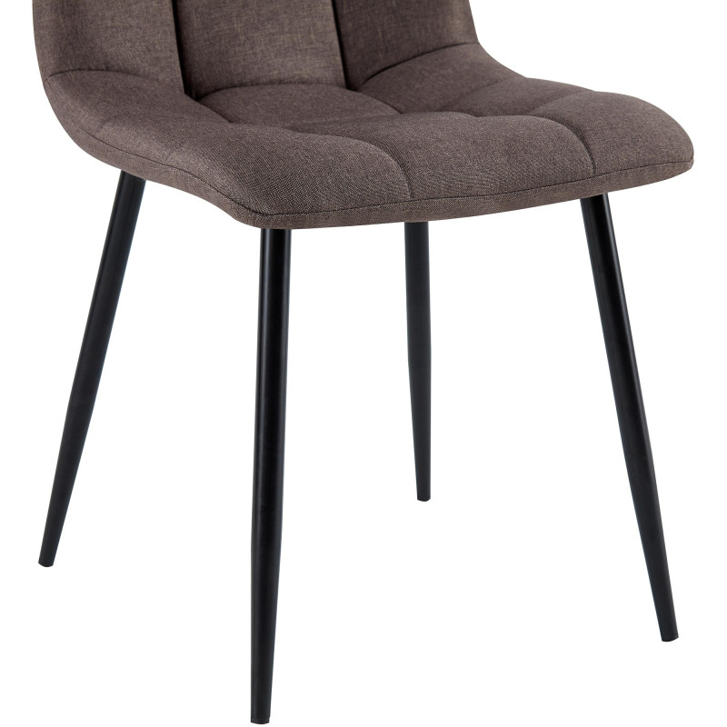 Chaise de salle à manger Antibes en tissu marron