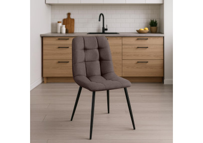 Chaise de salle à manger Antibes en tissu marron