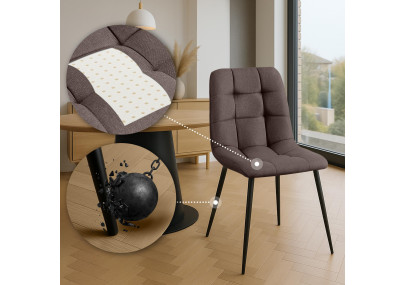 Chaise de salle à manger Antibes en tissu marron