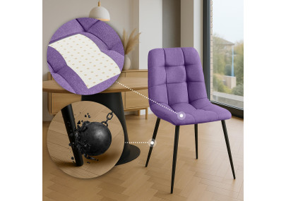 Chaise de salle à manger en tissu Antibes violet