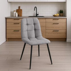 Chaise de salle à manger en tissu Antibes gris clair
