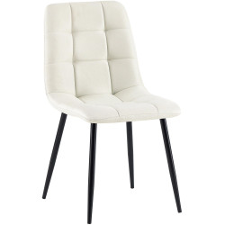 Chaise de salle à manger en tissu Antibes crème