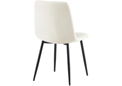 Chaise de salle à manger en tissu Antibes crème