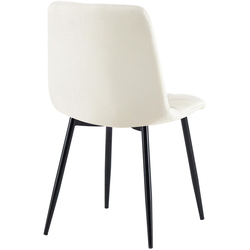 Chaise de salle à manger en tissu Antibes crème
