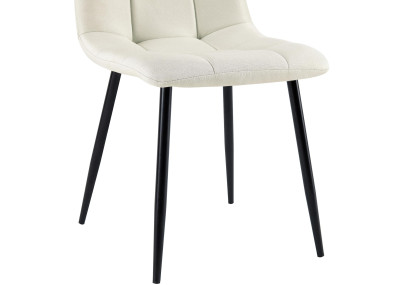 Chaise de salle à manger en tissu Antibes crème