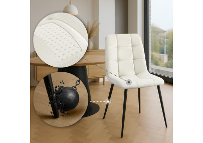 Chaise de salle à manger en tissu Antibes crème