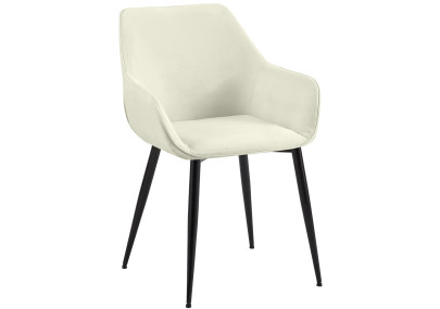 Chaise de salle à manger Vessa, tissu crème