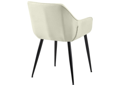 Chaise de salle à manger Vessa, tissu crème