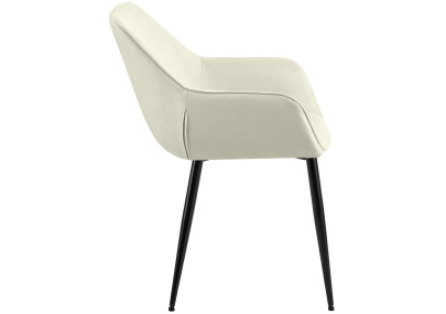 Chaise de salle à manger Vessa, tissu crème