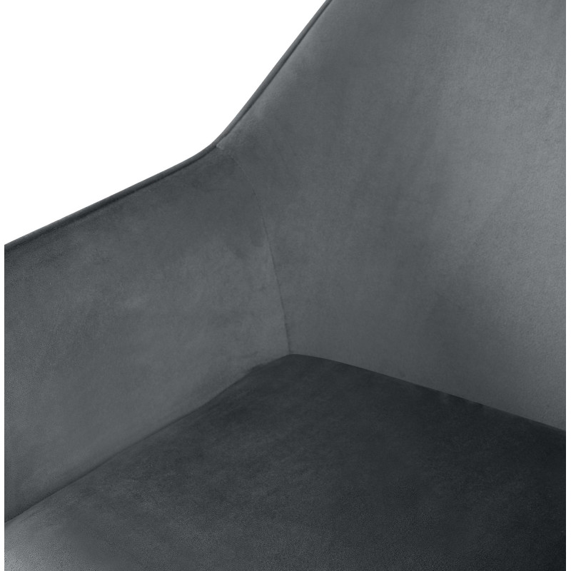 Chaise de salle à manger Vessa, velours gris foncé