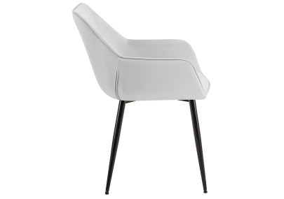 Chaise de salle à manger Vessa en velours gris clair