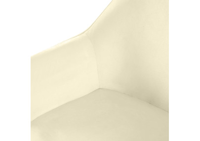 Chaise de salle à manger Vessa, velours, crème