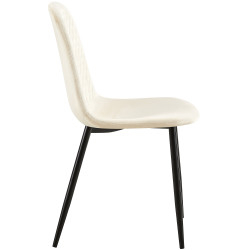 Fauteuil Giverny, velours, crème