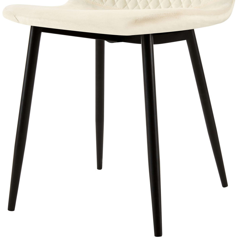 Fauteuil Giverny, velours, crème