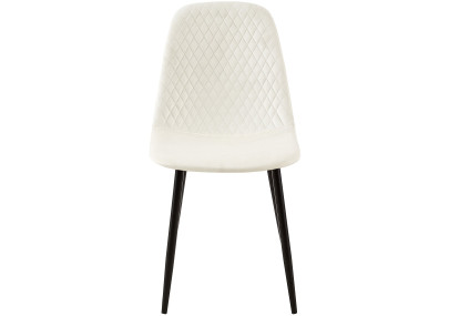 Fauteuil Giverny, velours, blanc crème