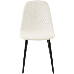 Fauteuil Giverny, velours, blanc crème