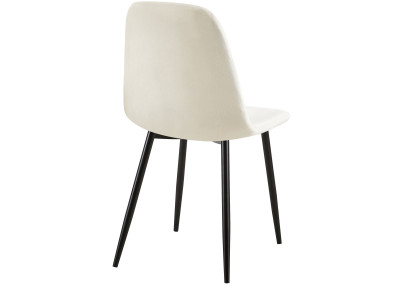 Fauteuil Giverny, velours, blanc crème