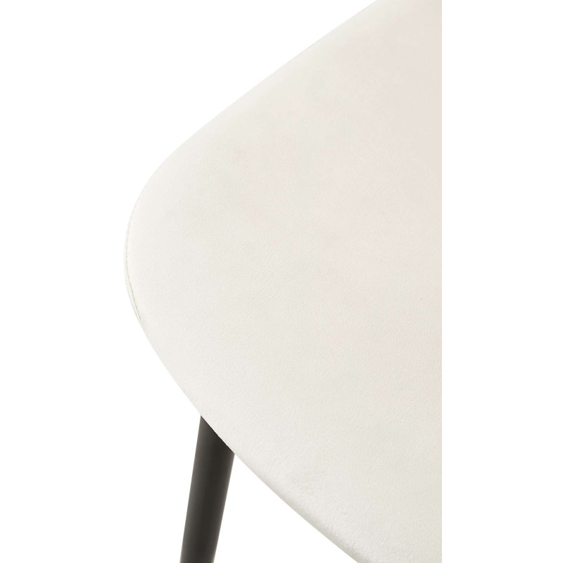 Fauteuil Giverny, velours, blanc crème