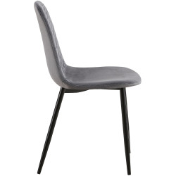 Fauteuil Giverny, velours gris foncé