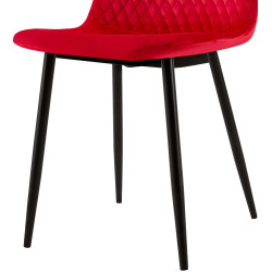 Fauteuil Giverny, velours rouge