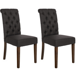 Ensemble de 2 chaises de salle à manger Lisburn, tissu noir