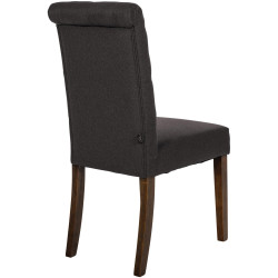 Ensemble de 2 chaises de salle à manger Lisburn, tissu noir