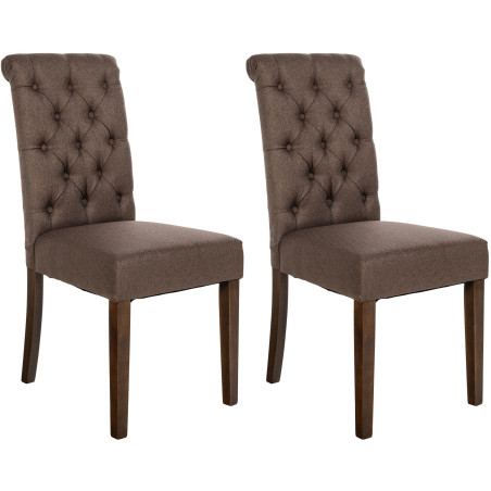 Ensemble de 2 chaises de salle à manger Lisburn, tissu marron