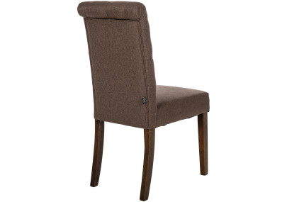 Ensemble de 2 chaises de salle à manger Lisburn, tissu marron