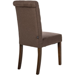 Ensemble de 2 chaises de salle à manger Lisburn, tissu marron