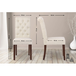 Ensemble de 2 chaises de salle à manger Lisburn, tissu crème