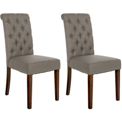 Ensemble de 2 chaises de salle à manger Lisburn, tissu taupe