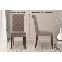 Ensemble de 2 chaises de salle à manger Lisburn, tissu taupe
