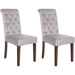 Ensemble de 2 chaises de salle à manger Lisburn en velours gris