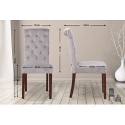 Ensemble de 2 chaises de salle à manger Lisburn en velours gris