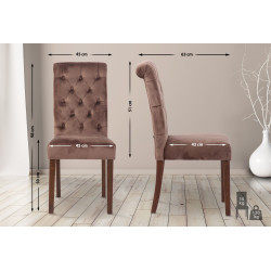 Ensemble de 2 chaises de salle à manger Lisburn en velours marron