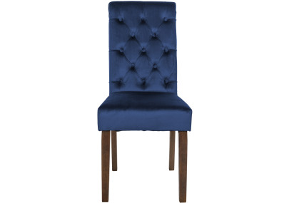 Ensemble de 2 chaises de salle à manger Lisburn en velours bleu